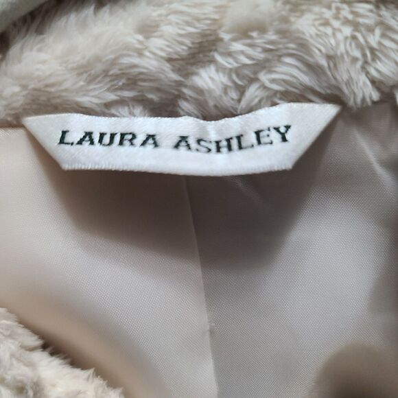 Laura Ashley Womens Soft Coat Cream Size Medium Polyester Long Sleeve Zip Close - Picture 10 of 12